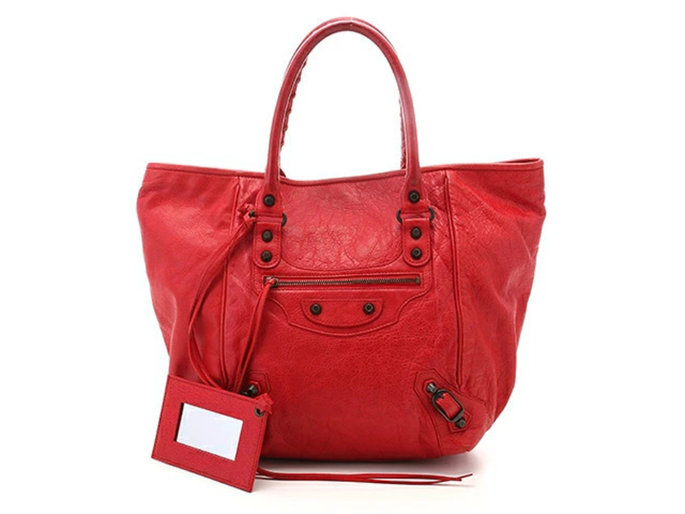 Balenciaga Tote Bag The Sunday Leather Red